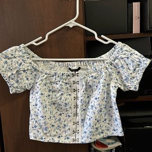 Forever 21 Woven Flower Crop Top
